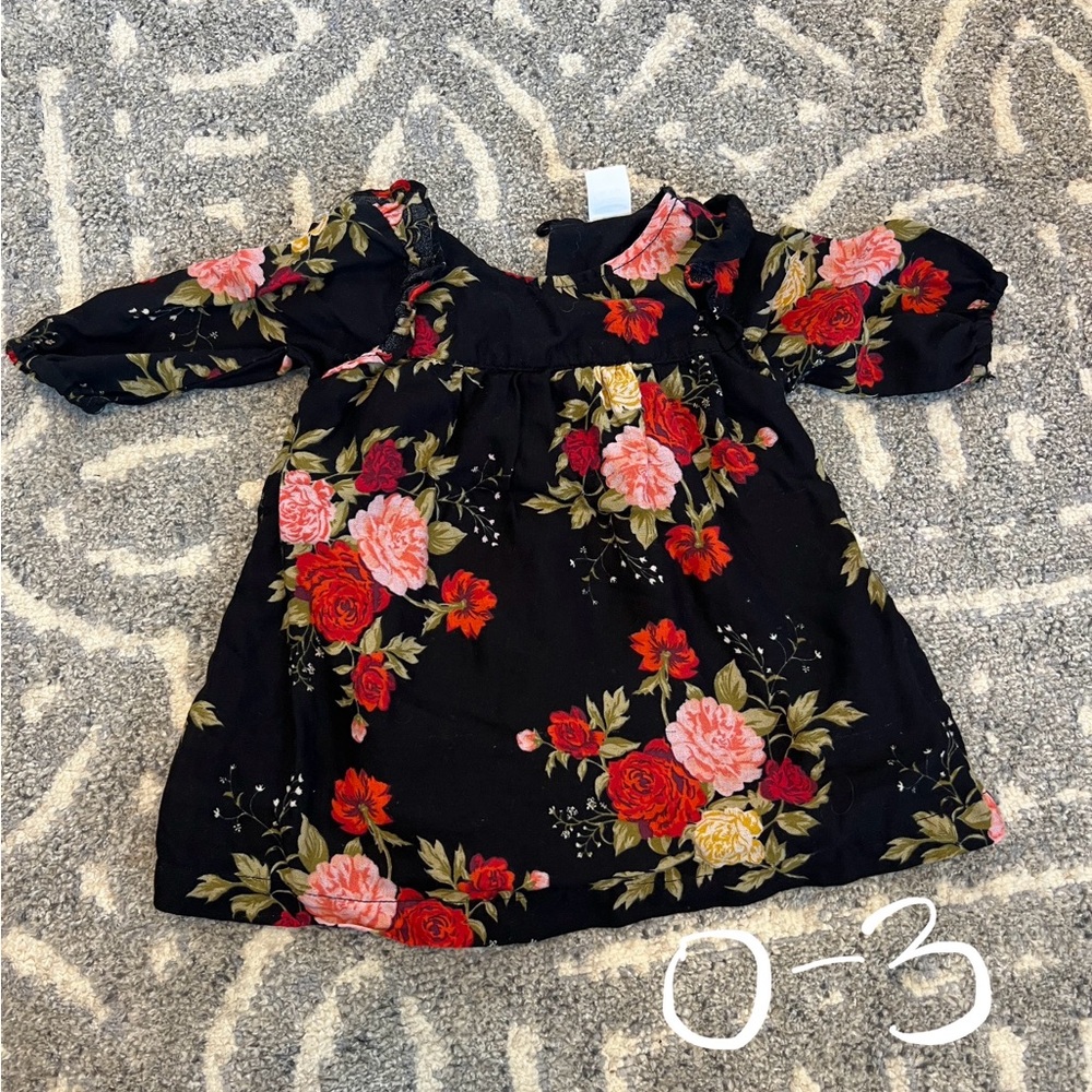 Old Navy Black Floral Kids Dress